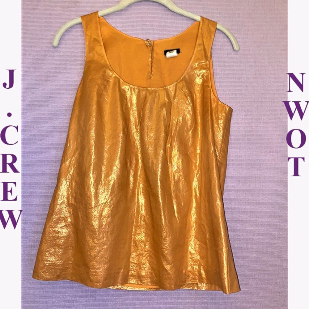 3 Tops for $25 NWOT J.CREW SHINY PEACH SLEEVELESS DRESS TANK SIZE 0
